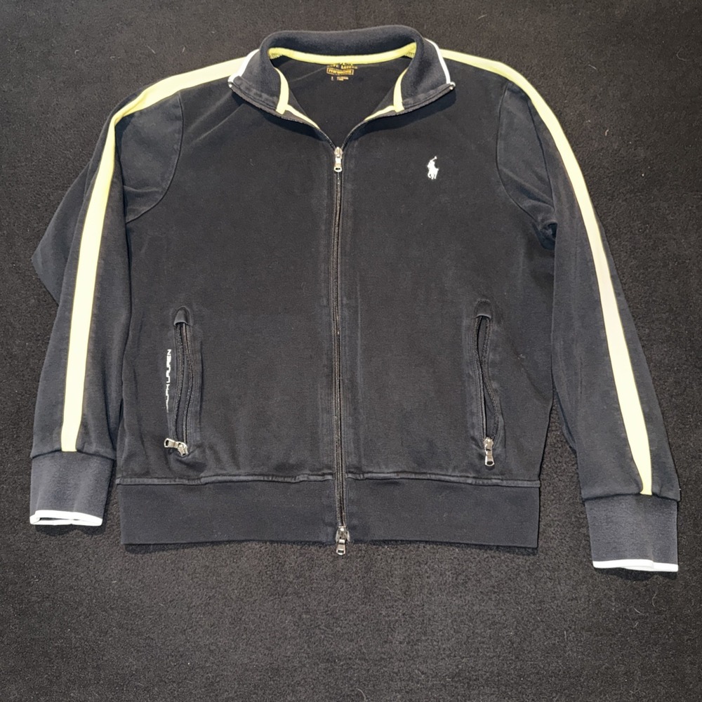 Polo Ralph Lauren Track Performance Jacket Full Zip Black,Yellow,White Mens L‎